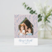 Winterloof | Kerstfoto Merry & Bright Briefkaart (Staand voorkant)