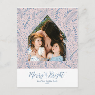 Winterloof Kerstfoto Merry & Bright Briefkaart