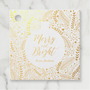 Winterloof Kerstsfeer & Lichtgevende Goud Folie Bedankjes Labels