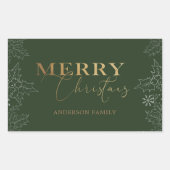Winterloof Merry Christmas nepfolie Rechthoekige Sticker (Voorkant)