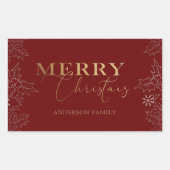 Winterloof Merry Christmas nepfolie Rechthoekige Sticker (Voorkant)