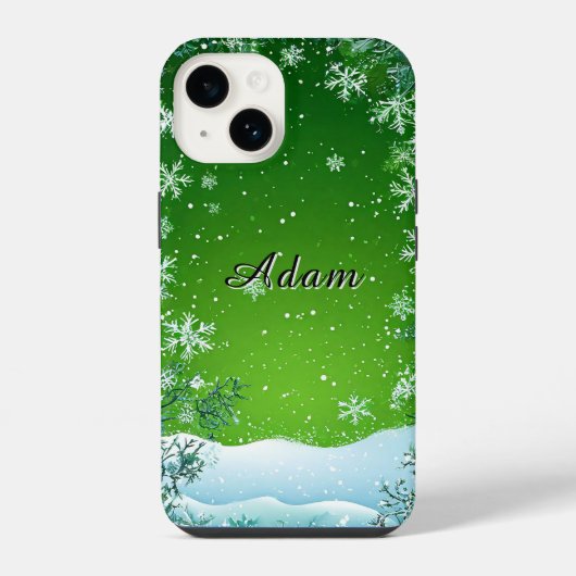 Winterloof rondom de scène iPhone hoesje (Achterkant)