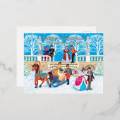 Winterloop Folie Feestdagen Briefkaart (Voorkant / Achterkant)