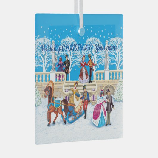 Winterloop Glas Ornament (Voorkant Rechts)