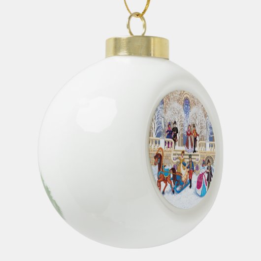Winterloop Keramische Bal Ornament (Links)
