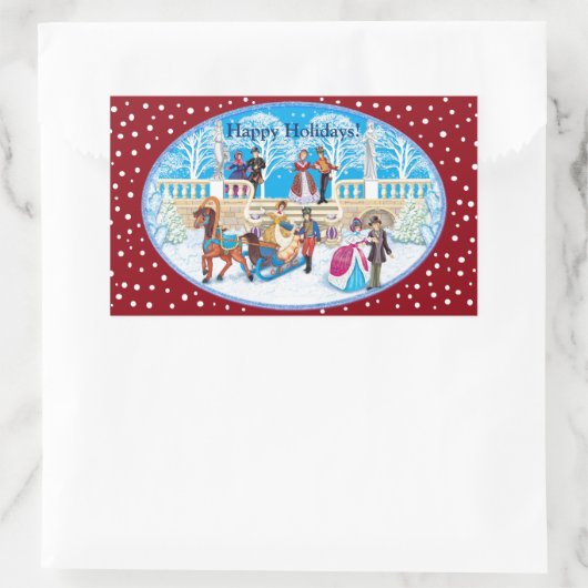 Winterloop Rechthoekige Sticker (Tas)