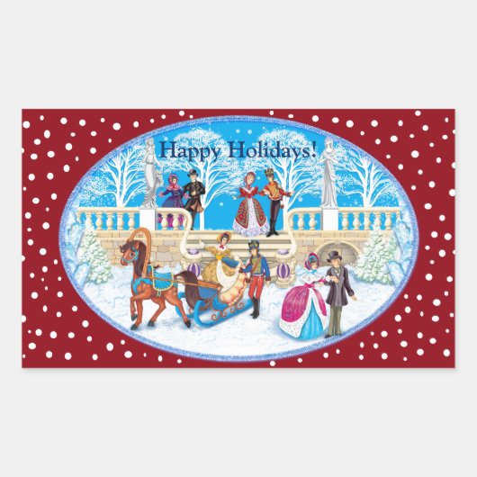 Winterloop Rechthoekige Sticker (Voorkant)