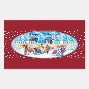 Winterloop Rechthoekige Sticker