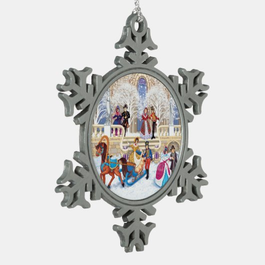 Winterloop Tin Sneeuwvlok Ornament (Links)