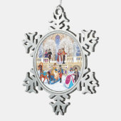 Winterloop Tin Sneeuwvlok Ornament (Rechts)