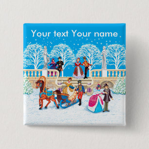 Winterloop Vierkante Button 5,1 Cm