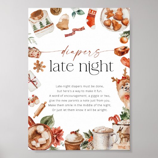 Winterluiers Late Night Baby shower Poster (Voorkant)