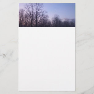 Wintermaan ochtendlandschapsfotografie briefpapier