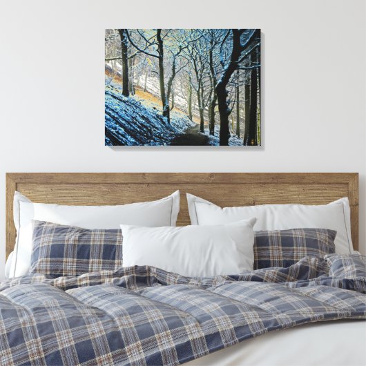 Wintermacclesfield boskaart acrylische druk canvas afdruk (Insitu (Slaapkamer))