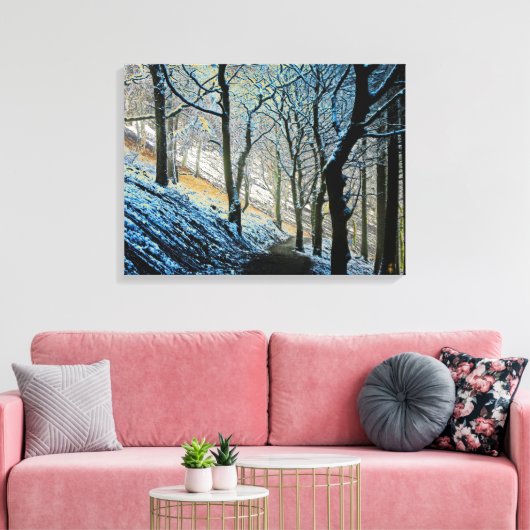 Wintermacclesfield boskaart acrylische druk canvas afdruk (Insitu (Woonkamer))