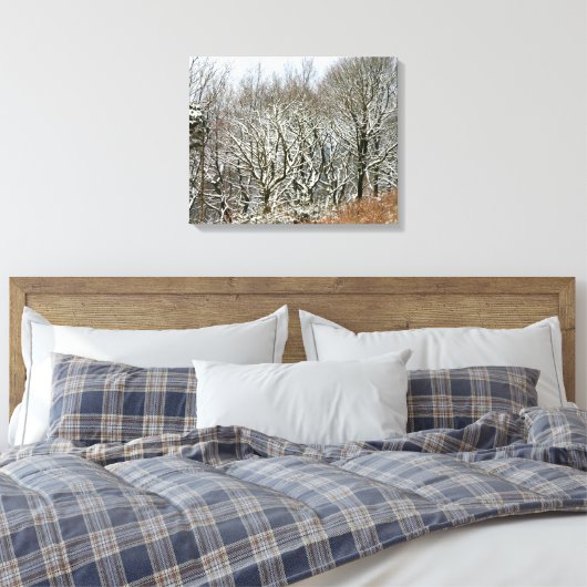 Wintermacclesfield-boskaart Canvas Afdruk (Insitu (Slaapkamer))