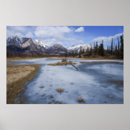 Wintermagie op de Athabasca rivier Poster