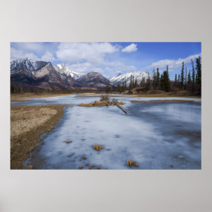 Wintermagie op de Athabasca rivier Poster
