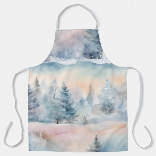 Wintermagie +Voeg logo toe Schort (Voorkant)