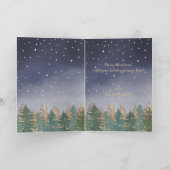 Wintermarinerrode Waterverf sneeuwbomen kerst Kaart (Binnen)
