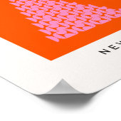 Wintermarkt 02 kerstboomroze en Oranje Poster (Hoek)