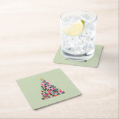 Wintermarkt 06 kerstboom kleurrijk groen kartonnen onderzetters (Insitu)