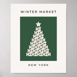 Wintermarkt 07  kerstboom poster
