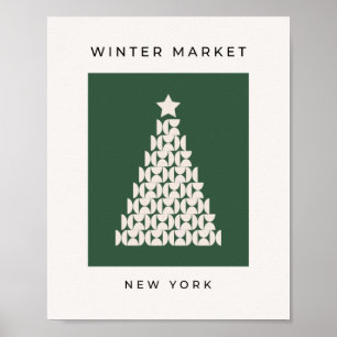 Wintermarkt 07 kerstboom poster