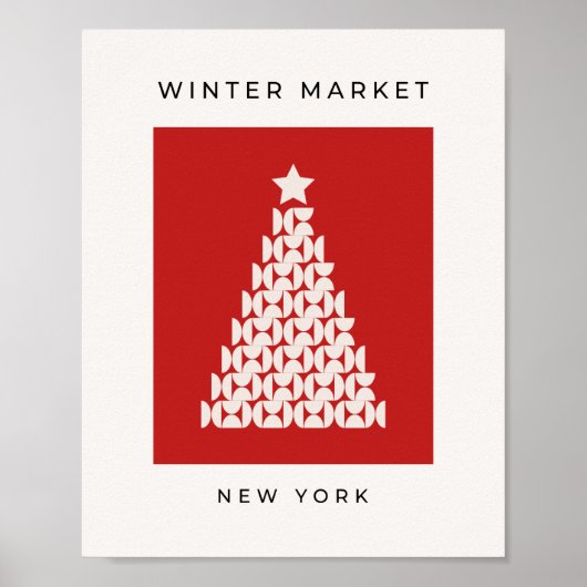 Wintermarkt 08  kerstboom poster (Voorkant)