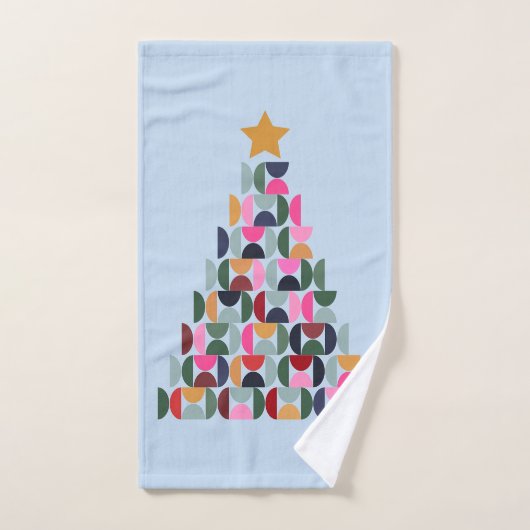 Wintermarkt 10 kleurrijke kerstboom bad handdoek (Handdoek)