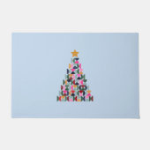 Wintermarkt 10 kleurrijke kerstboom deurmat (Voorkant)