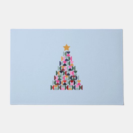 Wintermarkt 10 kleurrijke kerstboom deurmat (Voorkant)