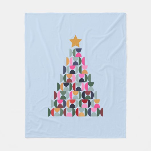 Wintermarkt 10 kleurrijke kerstboom fleece deken (Voorkant)