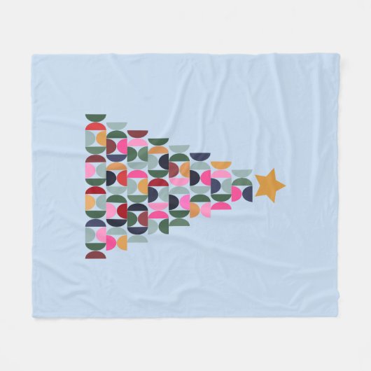 Wintermarkt 10 kleurrijke kerstboom fleece deken (Voorkant (Horizontaal))