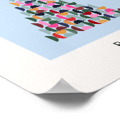 Wintermarkt 10 kleurrijke kerstboom poster (Hoek)