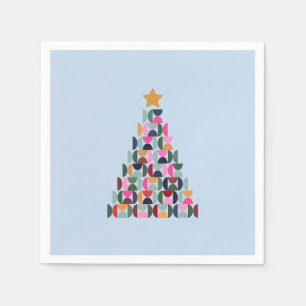 Wintermarkt 10 kleurrijke kerstboom servet