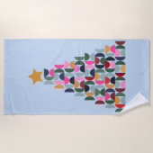 Wintermarkt 10 kleurrijke kerstboom strandlaken (Voorkant)