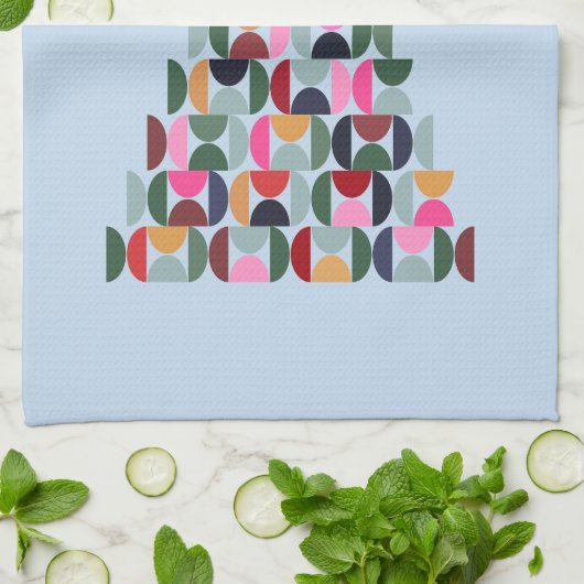 Wintermarkt 10 kleurrijke kerstboom theedoek (Gevouwen)