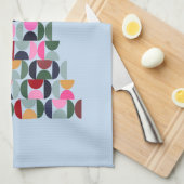 Wintermarkt 10 kleurrijke kerstboom theedoek (Quarter Fold)