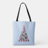 Wintermarkt 10 kleurrijke kerstboom tote bag (Achterkant)