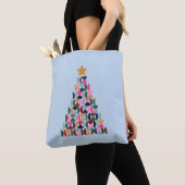 Wintermarkt 10 kleurrijke kerstboom tote bag (Dichtbij)