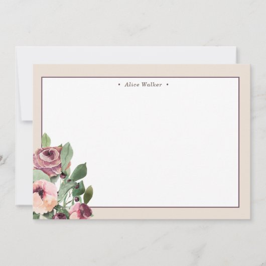 wintermarsala floral Stationery Note Kaart Notitiekaartje (Voorkant)