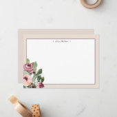 wintermarsala floral Stationery Note Kaart Notitiekaartje (Voorkant / Achterkant in situ)