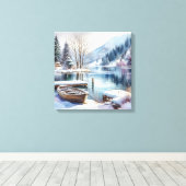 Wintermeer Scène Canvas Kunst (Insitu (Houten vloer))