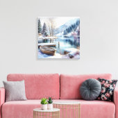 Wintermeer Scène Canvas Kunst (Insitu (Woonkamer))