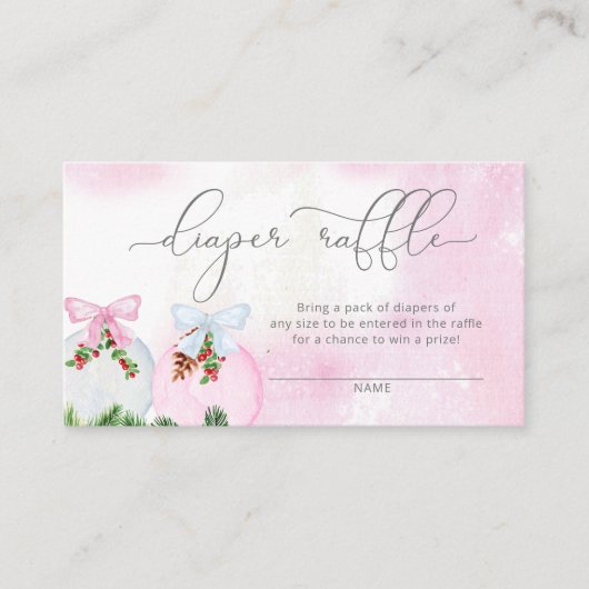 Wintermeisje baby shower luidop informatiekaartje (Voorkant)