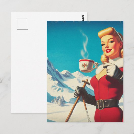  wintermeisje briefkaart (Voorkant / Achterkant)