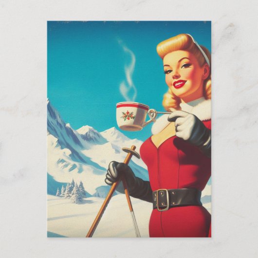  wintermeisje briefkaart (Voorkant)