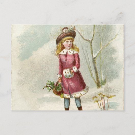 wintermeisje briefkaart (Voorkant)
