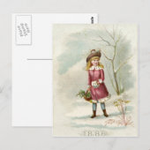 wintermeisje briefkaart (Voorkant / Achterkant)